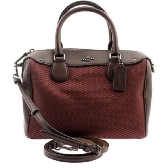 Coach E1781-F57242 Mini Bennett Satchel in Legacy Jacquard in Oxblood - Picture 1 of 12